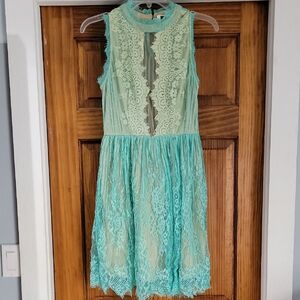 Chic Mint Lace Women's Formal Dress